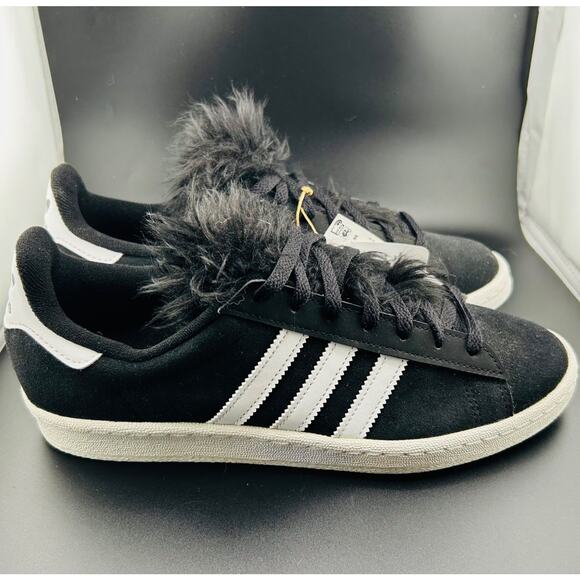 Adidas x Jeremy Scott Campus 80s Bones Black Faux Fur Tongue Size 8 Men’s - Picture 6 of 8